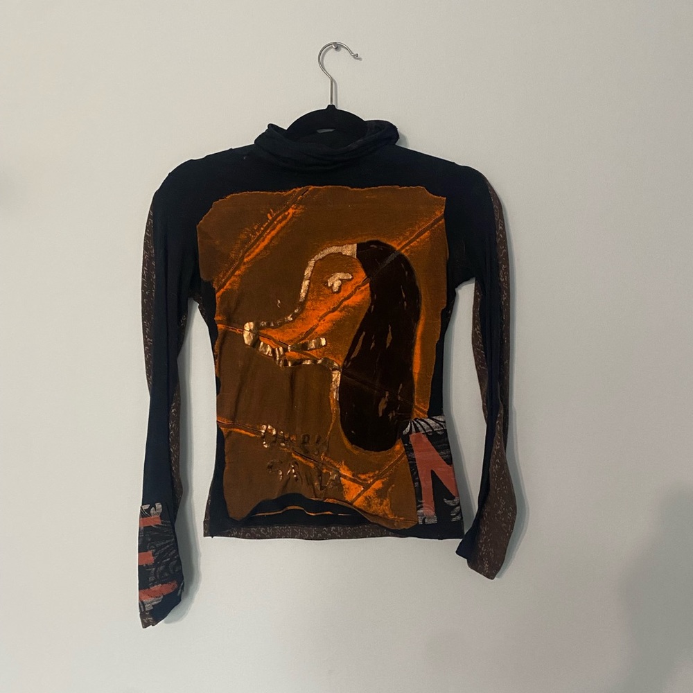 custo barcelona long sleeve brown shirt